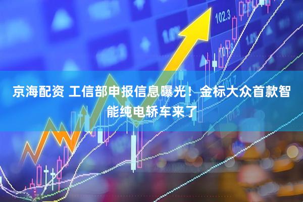 京海配资 工信部申报信息曝光！金标大众首款智能纯电轿车来了